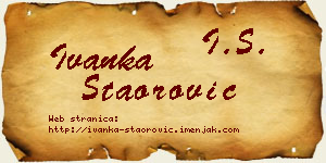 Ivanka Staorović vizit kartica